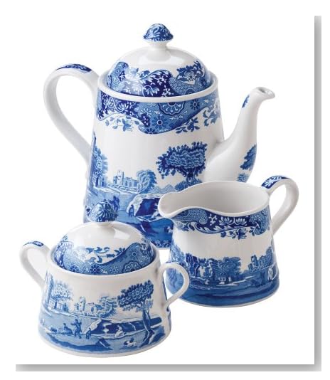 Spode Blue Italian 3-Piece Tea Set