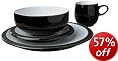 Denby Jet Black Dinnerware Set, 16 Piece
