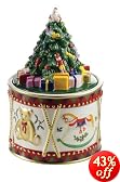 Spode Christmas Tree Figural Drum Candy Box