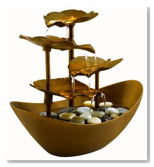 HoMedics WFL-GDN Envirascape Garden Leaves Illuminated Fountain, Copper