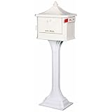 Gibraltar PEDW Solar Cast Aluminum Locking Mailbox/Post Combo White