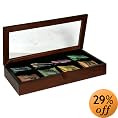 Numi Tea Assorted Teas and Tessans in Velvet Tea Chest with Glass Top