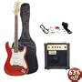 Austin Bazaar Metallic Red Electric Guitar Package with 10 Watt Amp - Beginner Kit