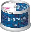 三菱化学メディア CD-R 700MB 4~48倍速 50枚 スピンドルケース ワイド印刷可能 SR80SP50