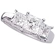 Platinum 1.00-Carat Princess-Cut Three-Stone Diamond Ring