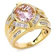 14k 3.00-Carat Diamond & 2.75-Carat Pink Morganite Wide Band