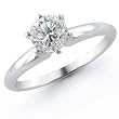 14k White Gold 1/3-Carat Round-Cut Solitaire Diamond Ring