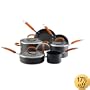 Rachael Ray 10-Piece Hard-Anodized Cookware Set, Orange