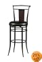 Hillsdale Midtown 30-Inch Swivel Bar Stool, Black finish with Dark Cherry Accented Back and Black Vinyl Upholstry