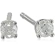10k White Gold Round Diamond Stud Earrings (1/10 cttw, J-K Color, I2-I3 Clarity)
