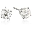 Platinum, Round, Diamond 4-Prong Stud Earrings