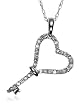 14k White Gold Key-to-My-Heart Diamond Pendant