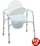 Bedside Commode/Toilet Seat/Safety Rails - All in One Folding Commode