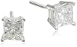 18k Gold Princess Cut Diamond Stud Earrings (2 cttw)