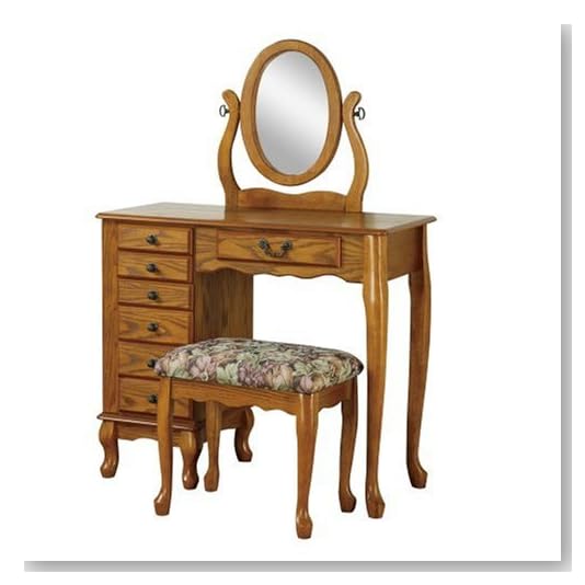 Powell Nostalgic Oak Armoire Vanity