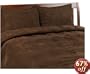 Microsuede Feather King Comforter Set, Chocolate