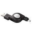 ELECOM 巻取式USBケーブルUSB(A)-(mini-B)0.8m(ブラック)