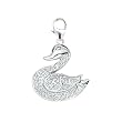 14k Gold Diamond Swan Charm (1/10 cttw)