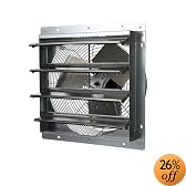 TPI Corporation CE16-DS Direct Drive Exhaust Fan, Shutter Mounted, Single Phase, 16" Diameter, 120 Volt