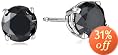 14k White Gold Black Diamond Studs (2 cttw)