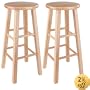Winsome Wood 29-Inch Square Leg Barstool with Natural Finish, Set of 2