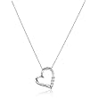 10k White Gold Diamond 3-Stone Heart Pendant
