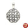 Pendant - Antiqued Sterling Silver Irish Celtic Fancy Knot Web Design Pendant Charm