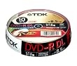 TDK データ用 DVD-R DL  8倍速 ホワイトプリンタブル スピンドル 10枚パック DVD-R85PWX10PN