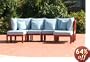 6pc Outdoor Wood Chesapeake Patio Sectional Set - Spa