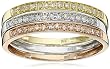 Tri-Colored Gold Diamond Stack Ring