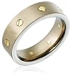 Titanium Wedding Band with 18k Yellow Gold