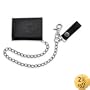 Harley-Davidson� Men's Bar & Shield Tri-Fold Short Wallet, Black, Full-grain, cowhide leather. 99449-06V