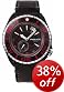 Police Regatta gents black leather strap watch