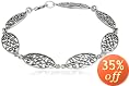 Sterling Silver Celtic Design Oval Link Bracelet