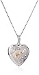 Sterling Silver and 14k Gold Mom Heart Locket