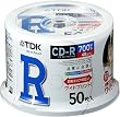 TDK データ用CD-R 700MB 48倍速対応 ホワイトワイドプリンタブル 50枚ポットケース CD-R80PWDX50PA