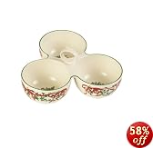 Spode Christmas Tree 2007 Collection Red Ribbons Three-Part Handled Server