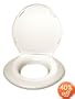 Comfort Seats 2445646-2CR Big John Oversized Toilet Seat with Cover and Stainless Steel Hinges for Round Or Elongated Toilet Bowls, Cream