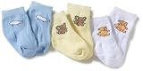 Playshoes 495100 Erstlingssocke blau/gelb/weiß 0-3 Monate 3er Pack