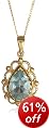 9ct Yellow Gold AMP330943 Ladies Blue Topaz Pendant and Chain