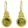 Green Amber Earrings by Sajen