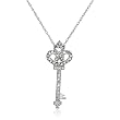 Diamond Heart and Key Pendant