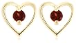 Garnet Heart Earrings