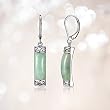 Sterling Silver Jade Dangle Earrings