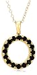 Sapphire and Diamond Accent Circle Pendant