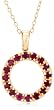 Ruby and Diamond Accent Circle Pendant