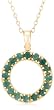 Emerald and Diamond Accent Circle Pendant