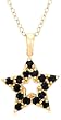 Yellow Gold Overlay Sterling Silver Sapphire & Diamond Accent Star Pendant