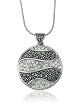 Sterling Silver Marcasite & Cubic Zirconia Circle Pendant