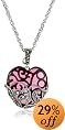 Marcasite and Garnet Glass Heart Pendant
